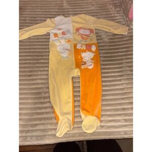 Tex 23m Baby Boys Girls Footed Pajamas Sleepers Yellow Orange Rock Band Print